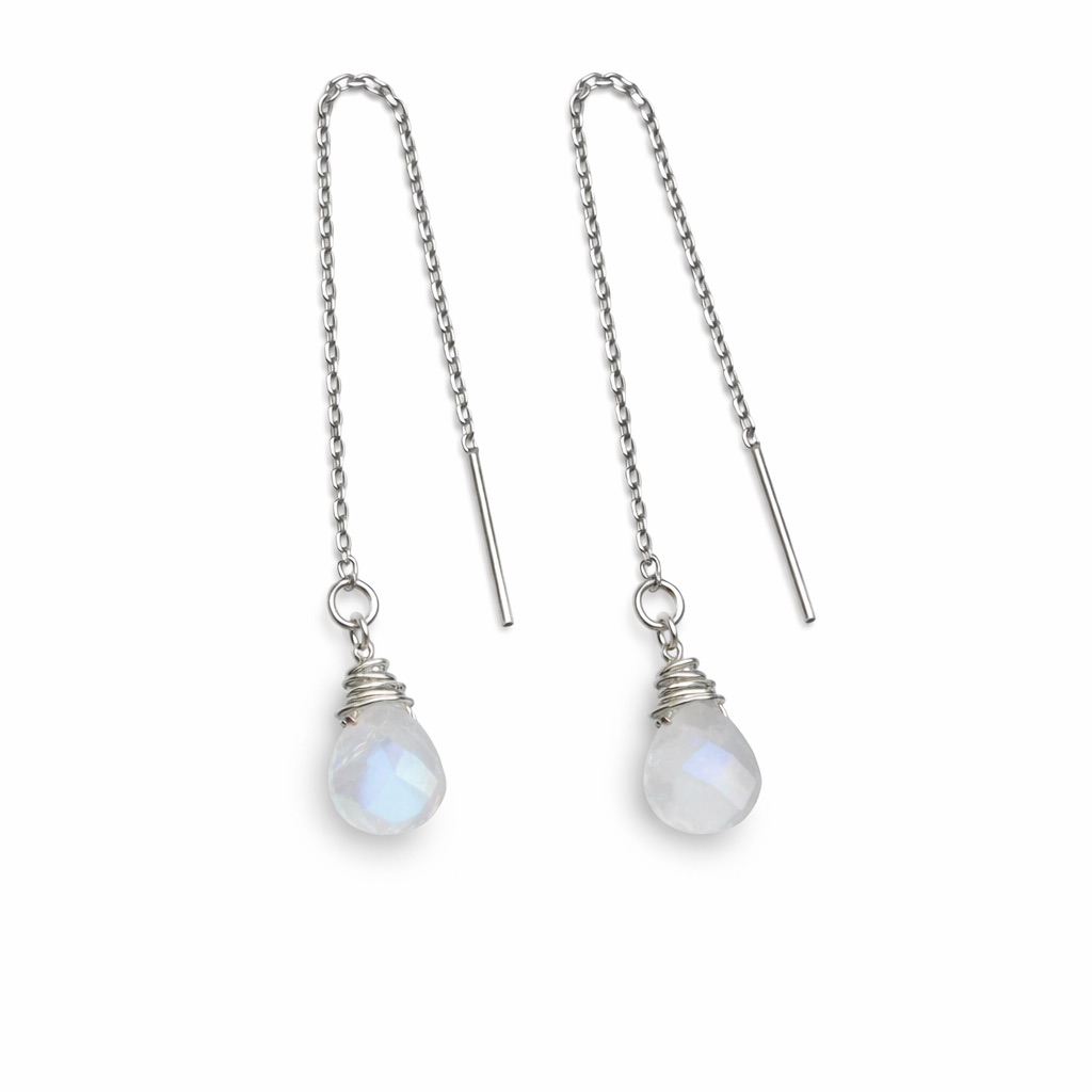 Th117701 Moonstone Threader Earrings 70$
